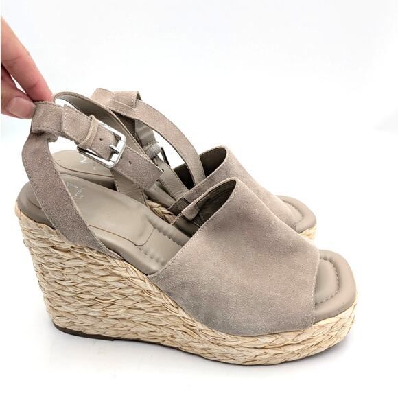 Marc Fisher LTD Nelly Wedge Espadrilles Sandal Women's Gray Size US11M EU41.5 - Picture 4 of 10